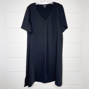 J. Jill Wearever Collection Black Relaxed Short Sleeve Dress Women’s Size Small